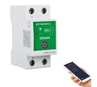 Minuterie programmable sur rail DIN, WiFi, 2P 63A, compatible avec l'application Tuya, 230V
