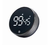 Minuterie Rotative Magnétique LED Silencieuse, Compte à Rebours Numérique, Cuisine Bureau Étude, Minuteur Rond Autodiscipline
