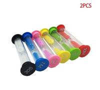 Minuterie Sablier En Verre Plastiquue, Ensemble De 2 Pièces, 30s 1min 2min 3min 5min 10min, Temps D'apprentissage Pour Enfants, Fourniture D'ornements