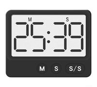 Minuteur avec grand écran LCD, compte à rebours pour la cuisine, la pâtisserie, le bureau, le comptage silencieux, pour un affichage facile (Y8301 noir)