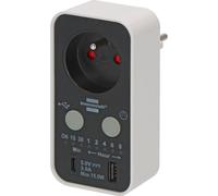 Minuteur avec port USB A et port USB C blanc/noir BRENNENSTUHL - 1506181
