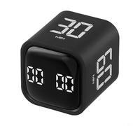 Minuteur Cuisine ABS 4.4cm Flip Gravity Timer USB-C(Black) | ABS 4.4cm, écran clair, démarrage automatique, léger 47g, blanc