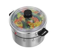 Minuteur Cuisine Mécanique 60 D’Autocuiseur fleuri | Plastique Argenté, Sonnerie Forte, Compte à Rebours Manuel pour Recettes, Tâches sur Plaque, Garçon Fille ou Enseignants