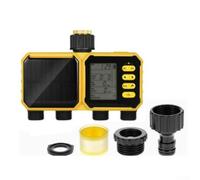 Minuteur d'arrosage 4 pour zone, 1 contrôleur d'irrigation solaire avec capteur de pluie, écran LCD, système d'arrosage automatique pour pelouse, parterre de fleurs, terrasse