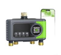 Minuteur d'arrosage 4 zones connecté par WiFi pour irrigation de tuyau d'arrosage avec commande manuelle et logique d'arrosage (A)