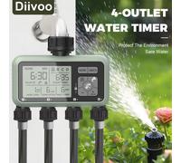Minuteur d'arrosage Diivoo 4 zones, programmable, automatique, avec fonction de report de pluie, modes manuel/automatique, pour pelouse et jardin 3 ZONE-BSP