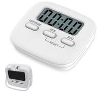 Minuteur de Cuisine,avec chronomètre, Alarme puissante et Compte à rebours,pour Cuisiner, Jouer,Réunion blanc