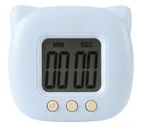 Minuteur de cuisine avec support en plastique ABS bleu, rose, orange (bleu) | Grand écran LCD, bonne lisibilité à n'importe quelle lumière, compte à rebours et compte à rebours, installation stable