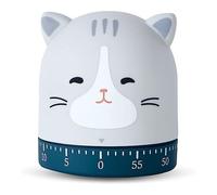 Minuteur de Cuisine - Chat - Mécanique - Gris - 6x6.7cm - ABS