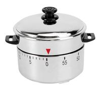 Minuteur de cuisine - Mécanique - Acier inoxydable - 60 minutes - Design en forme de pot - Son clair