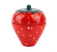 Minuteur de cuisine mécanique en forme de fraise, compte à rebours de 60 minutes avec cloche forte, manuel non pour batterie nécessaire pour la cuisine, la pâtisserie, les études, l'entraînement, en