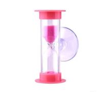 Minuteur de Douche de 3 Minutes avec Ventouse | sablier en verre de sable coloré pour économiser l'eau, minuterie de brossage des dents pour enfants, orange (rose)