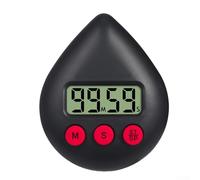 Minuteur de salle de bain avec design étanche, taille compacte et fonction de mémoire pour plus de commodité de l'utilisateur (noir)