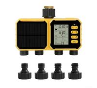 Minuteur d'irrigation automatique à énergie solaire, contrôleur d'arrosage de jardin à 4 canaux avec capteur de pluie, durée réglable de 1 à 299 min, contrôleur d'irrigation à 4 zones