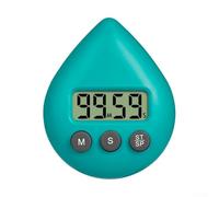 Minuteur étanche pour cuisine et salle de bain avec rappel mémoire, support magnétique et suspendu, compact et pour un usage quotidien (vert)