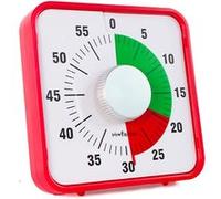Minuteur géant Visuel Mécanique FISHTEC 19 cm Grands chiffres Disque bicolore Idéal cuisine classe ou activités