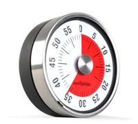 Minuteur magnétique rétro acier - témoin rouge - apprendre le temps