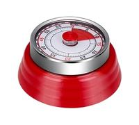 Minuteur Mécanique de cuisine Visuel 60 Minutes en Acier Inoxydable rouge