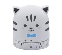 Minuteur mécanique en forme de tigre pour cuisine blanc