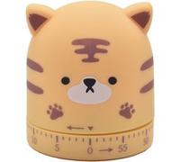 Minuteur mécanique en forme de tigre pour cuisine jaune