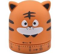 Minuteur mécanique en forme de tigre pour cuisine orange