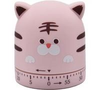 Minuteur mécanique en forme de tigre pour cuisine rose