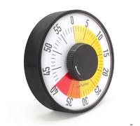 Minuteur mécanique Visuel 60 minutes FISHTEC Grand cadran 16 x 9 cm zones couleur Alarme sonore sans pile Cuisine classe