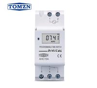 Minuteur numérique programmable hebdomadaire TOMZN sur rail DIN, contrôle par relais, AC220V 230V 12V 24V 48V 16A 5 bornes 1NO 1NC