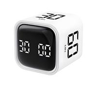 Minuteur Pomodoro Cube LED 5/10/30/60 Minutes , Minuteur Visuel Digital, Silencieux ou Sonore, Rechargeable USB-C pour Devoirs Enfant TDAH Blanc