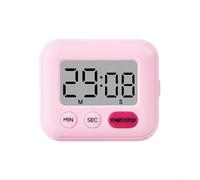 Minuteur programmable avec grands chiffres et alarme claire pour la cuisson, l'observation des œufs et le chronométrage en vec options de suspension et de position debout (rose)