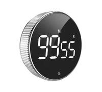 Minuteur Rotatif Magnétique LED Silencieux pour Cuisine Bureau Étude Minuteur Rond Digital Affichage Électronique Auto-Discipline