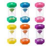 Minuteur sablier 6 Couleurs,Sablier Colore kit,Sablier pour Enfant,Apprentissage,Jeu,sablier de chronométrage,1/3/5/10/15/30 Minutes,Bureau,Accessoires de décoration de la Maison