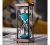 Minuteur sablier, Grand sablier de 15 à 30 Minutes, Salle à Manger, Salon, Placard, Bureau, Chambre à Coucher, Horloge de Sable, Cadeau créatif.(Cyan,15 Minutes)