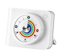 Minuteur visuel pour enfants, compte à rebours arc-en-ciel de 60 minutes avec fonction flash muet, motif arc-en-ciel Pomodoro, outils de mana pour enfants pour salle de classe, maison, bureau (blanc)