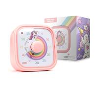 Minuteur Visuel pour Enfants - Licorne Arc-en-ciel - Outil de Gestion du Temps pour les Devoirs - Compte à 60 Minutes - Favorise la Concentration & la Productivité - Amusant et Coloré - Bip adjustable