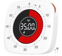 Minuteur Visuel Rechargeable, Timer Numérique avec 4 Modes d'alarme blanc