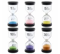 Minuteursablier 6 Couleurs,Sablier Colore kit,Sablier pour Enfant1/3/5/10/25/30 Minutes,Convient pour étudier, se brosser Les Dents, minuterie de Jeu, minuterie de Cuisine