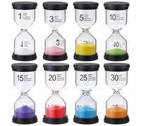 Minuteursablier 8 Couleurs,Sablier Colore kit,Sablier pour Enfant1/3/5/10/15/20/25/30Minutes,Convient pour étudier, se brosser Les Dents, minuterie de Jeu, minuterie de Cuisine