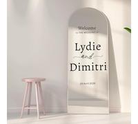 MINXLTD Autocollants De Bienvenue Personnalisés | Panneau De Bienvenue De Mariage Personnalisable - for Miroir, Acrylique, Carton - Autocollant Miroir De Mariage - for Le Mariage De(70x110cm)