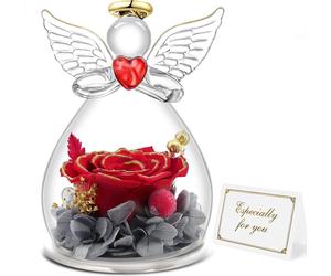 Miofula Ange Rose Fleur éternelle Cadeau Grand-mère Maman Saint-Valentin Anniversaire
