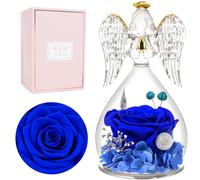Miofula Rose Eternelle Cadeau Femme,Fleur Eternelle Cadeau Anniversaire Femme Mariage,Rose Éternelle Guardian Ange Figurine Cadeau Maman Mamie Couple,Cadeaux Femmes Fete des Meres Noel Saint Valentin