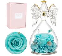 Miofula Rose Eternelle Cadeau Femme,Fleur Eternelle Cadeau Anniversaire Femme Mariage,Rose Éternelle Guardian Ange Figurine Cadeau Maman Mamie Couple,Cadeaux Femmes Fete des Meres Noel Saint Valentin