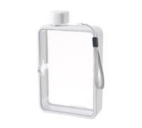 MiOYOOW Bouteille d'eau Plate Carrée, Tasse d'eau Sport Transparente Portable, Léger Gourde Plate Réutilisable pour Sports de Plein Air Voyages Fitness Salle de Sport Sacs
