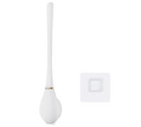 MIOYOOW Brosse WC Silicone Plate, Brosse de Toilette Courbées et Support Mural/au Sol, Outil de Nettoyage de Toilette, Anti-Goutte, avec Autocollant Adhésif, Nettoyeur pour Salle de Bain