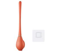 MIOYOOW Brosse WC Silicone Plate, Brosse de Toilette Courbées et Support Mural/au Sol, Outil de Nettoyage de Toilette, Anti-Goutte, avec Autocollant Adhésif, Nettoyeur pour Salle de Bain