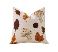 MiOYOOW Housse de Coussin Automnale, Taie d'oreiller Respirante 45 X 45 Cm, Décoration de Coussin Broderie Feuille d'érable, Ornements pour la Maison, la Chambre ou pour Thanksgiving et Noël
