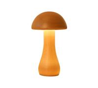 MiOYOOW Lampe Champignon en Bois, Lampes Chevet à Intensité Variable, Veilleuse Table Sans Fil, avec Tête de Champignon Amovible Rotative à 360°, pour Décoration Chambre à Coucher, Dortoir