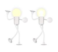 MiOYOOW Lot de 2/4 Veilleuses de Sport Déformable, Lampes Rigolote avec 4 Ventouses Déformée et Amusante, Éclairage Humanoïde pour Voiture, Réfrigérateur, Armoire, Chambre
