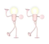 MiOYOOW Lot de 2/4 Veilleuses de Sport Déformable, Lampes Rigolote avec 4 Ventouses Déformée et Amusante, Éclairage Humanoïde pour Voiture, Réfrigérateur, Armoire, Chambre