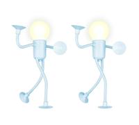 MiOYOOW Lot de 2/4 Veilleuses de Sport Déformable, Lampes Rigolote avec 4 Ventouses Déformée et Amusante, Éclairage Humanoïde pour Voiture, Réfrigérateur, Armoire, Chambre